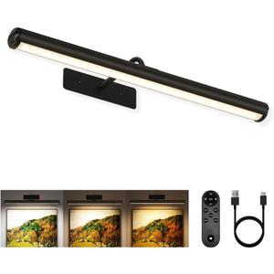 EZVALO Picture Lights for Wall, 16in Rechargeable 6000mAh Battery Operated Painting Lights with Remote, Wireless Wall Light for Gallery, Living Room, Hallway (Black)