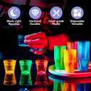300Pack 1 Oz Plastic Shot Glasses Set, Neon Party Mini Shot Glasses Bulk, Durable and Reusable, Small Disposable Plastic Cups for Vodka, Whiskey, and More