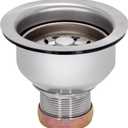 EZ-FLO Double Cup Kitchen Sink Drain Assembly, Sink Strainer fits 3-1/2 inch to 4 inch Opening, 1-7/8 inch Extended Shank, Stainless Steel, 30019