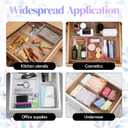 10 Pack Clear Plastic Drawer Organizer, 6" X 9" Acrylic Storage Bins with Non-Slip Pads, Acrylic Drawer Organizer Tray, Clear Desk Storage Tray for Makeup, Kitchen Utensils, Jewelry, Office, Bathroom