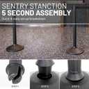 US Weight Black Plastic Stanchion for Crowd Control with 6.5' Retractable Black Barrier Belt with Tool-Free Assembly and UNIVERSAL BELT ENDS that Fit Most Brands - Pack of 2 - Made in the USA