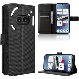 Compatible with Nothing Phone 2a Plus Leather Case Cover,PU Leather flip Cover Compatible with Nothing Phone (2a) 5G Case Cover Black