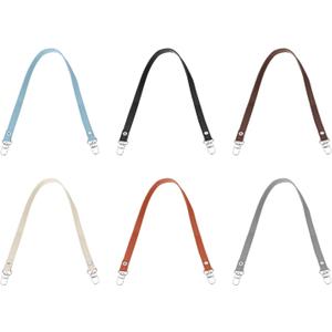 PATIKIL Leather Purse Handle Strap, 6 Pcs 26 Inch Leather Purse Strap Replacement DIY Women Clutch Bag Handbag Top Handle Strap Repair Accessories, Black/Grey/Blue/Yellow/Beige/Brown