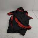 CosplayDiy Women's Gothic Victorian Witch Vampire Dress Medieval Renaissance Hooded Dress Trumpet Sleeves Cosplay Gown Dress (Black&red)