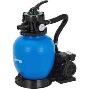 Garvee 13" Sand Filter Pump for Above Ground Pool, 3/4HP 3435GPH Swimming Pool Pump & Sand Filter System with 7-Way Valve & Strainer Basket, Pool Pumps Above Ground, Blue
