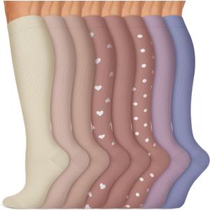 Copper Compression Socks 15-20 mmHg for Men & Women 8 Pairs  Circulation Support for Nurses, Travel, Running, Hiking, Soccer (Small-Medium, A12- Multicoloured 01)