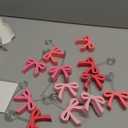 Abbylike 12 Set Pink Bow Place Card Holders with Place Cards Wooden Coquette Table Number Photo Holder Stand Menu Memo Clips Bow Theme Decor for Centerpieces Valentine Wedding Anniversary Birthday