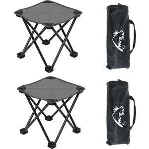 Wind Tour Portable Folding Camping Stool Outdoor Camping Lightweight Samll Chair for Fishing Hiking Gardening and Beach with Carry Bag (Grey2)