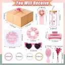 10 Pcs Birthday Gifts for Women, Teen Girl, Her, Happy Birthday Gift Set Ideas for Girl, Women, Friend, Sister, Daughter, Coworkers, Families, Cute Daisy Aesthetic Glass Cups Present Set(Pink)