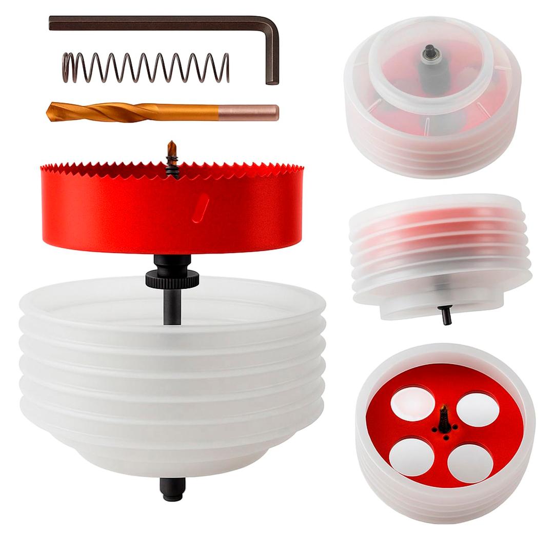 Bi-Metal Hole Saw for Recessed Lights 6-1/4 with Silicone Dust Bowl, Hole Saw Drill Bit with 11/32" Hex Shank, Recessed Light for Wood, Plastic Board, Ceiling, Drywall