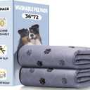 Fostanfly Washable Dog Pee Pads, 2 Pack 36''x72'' Non Slip Reusable Puppy Pee Pads with Great Urine Absorption, Dog Mats for Whelping, Potty, Pet Training (Gray)