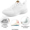 Larwen Womens Casual Walking Shoes: Comfortable Knit & Slip-Resistant for Daily Wear - Breathable & Lightweight for All-Day Relief - Age 25-50 (White, 40)
