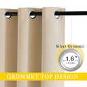 NICETOWN Room Darkening Extra Wide Curtain 102 inch Length, Grommet Thermal Curtain Voice Reducing Window Treatment for Sliding Glass Door/Bedroom, Biscotti Beige, W80 x L102, 1 Panel
