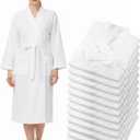 Panitay Women's Waffle Knit Robes Thin Spa Bath Robe Bulk Hotel Lightweight Commercial Soft for House Shower Party