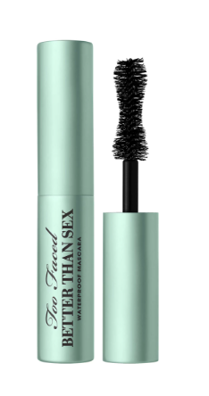Too Faced Better Than Sex Waterproof Mascara | Volume + Length with Hourglass Brush, 0.17 Fl Oz, Travel Size, Black