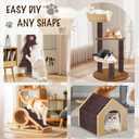 78.7"X15.8" Self-Adhesive Cat Scratching Mat - Durable Couch Protector from Cat Claws, DIY Furniture Protector from Cats Scratching, Sticky cat Scratch wall mat- No Residue, Safe for Cats (Brown)