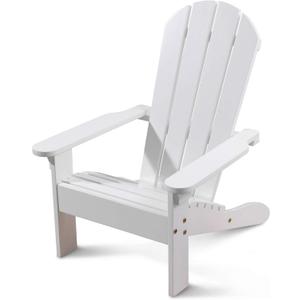 KidKraft Wooden Adirondack Children's Outdoor Chair, Kid's Patio Furniture, White, Gift for Ages 3-8