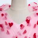 Kids Girls Sequins Dress Sleeveless Star Sequins Ruffle Tulle Tutu Dress Ball Gown Wedding Flower Girl (Pink)