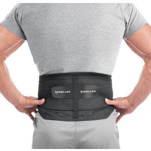 MUELLER Sports Medicine Lumbar Back Brace with Removable Pad, Ideal for Upper and Lower Back Pain, Relief & Support for Men and Women, Strains, Sciatica, Scoliosis (Black)