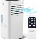 SereneLife SLPAC180W Portable Conditioner-3-in-1 Compact Standing Air Conditioner for Room Up to, Floor AC Unit with Remote Control, Universal Casters, Window Mount Kit (8000 BTU, White)