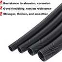 30 FT 1/4 Wire Loom Split Tubing,Dog Cat Cord Protector,Split Wire Loom Tubing Wire Conduit Black (30FT 1/4")