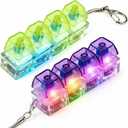 Keyboard Fidget Toy, Keyboard Clicker with LED Light, Keyboard Fidget Keychain, Keyboard Button Finger Clicker for Anxiety Relief (Style-1)