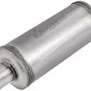 Upower 2.5" Inlet Universal Resonator, 6" x 14" Body 20" Whole Length Diesel Exhaust Muffler - Straight Through Stainless Steel TBM2616 Welded On Resonator Muffler