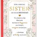 4 x Elegant Sister Birthday Card, Happy Birthday Gifts for Special Sister, Unique Bday Decorations for Women