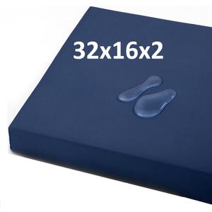 32x16x2 Outdoor Bench Cushion, Strengthen Waterproof Seat Cushions, High-Density Bench Pad with Anti-Slip Bottom, Outdoor Cushion for Patio Garden Swing Furniture - Midnight Blue