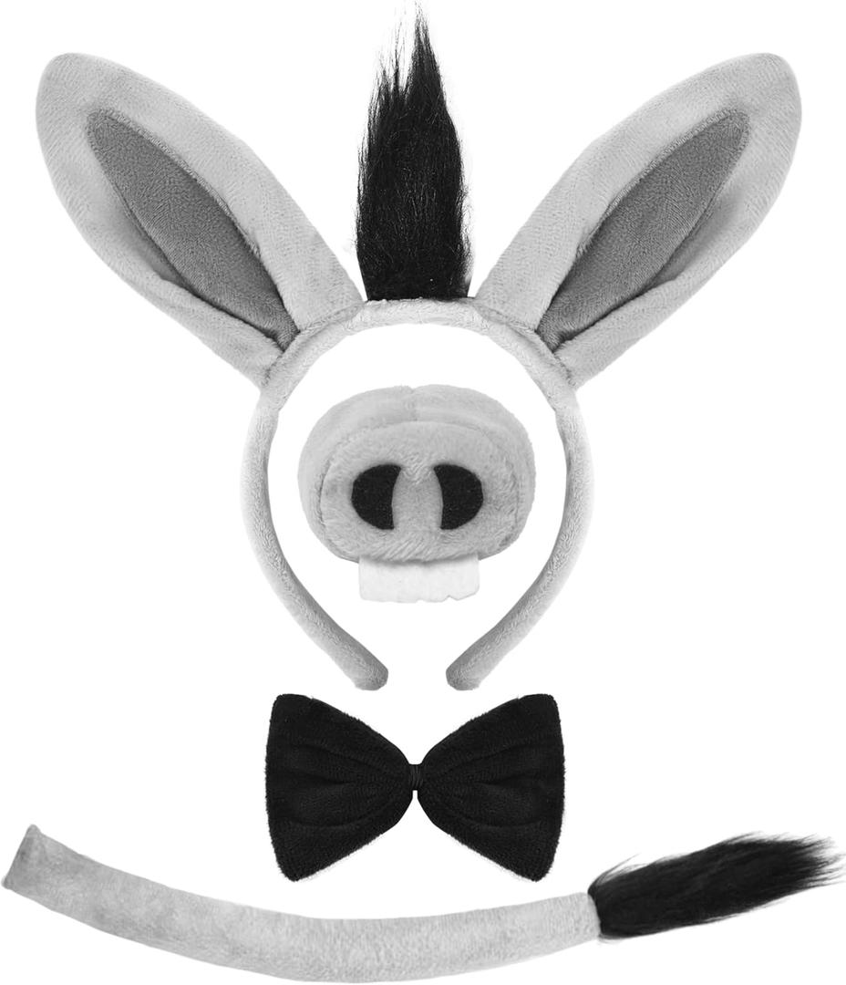 Spooktacular Creations Halloween Animal Ears and Tail, Donkey Mouse Ears Costume Accessory Set Kids Adult