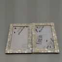 Handicrafts Home 4 by 6 Picture Frames Pack of 2  White Mother of Pearl Photo Frame, Decorative Frames for Wall & Desk, Boho Chic & Vintage Inspired Home Decor, Unique Handmade Photo Display