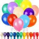 RUBFAC 120 Balloons Assorted Color 12 Inches Rainbow Latex Balloons, 12 Bright Color Party Balloons for Birthday Baby Shower Wedding Party Supplies Arch Garland