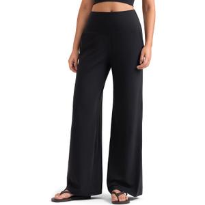Colorfulkoala Dreamlux Women's High-Waisted Wide Leg Yoga Pants - Ultra Soft Yoga & Casual Lounging Leggings 29.5" Inseam(Black, M)