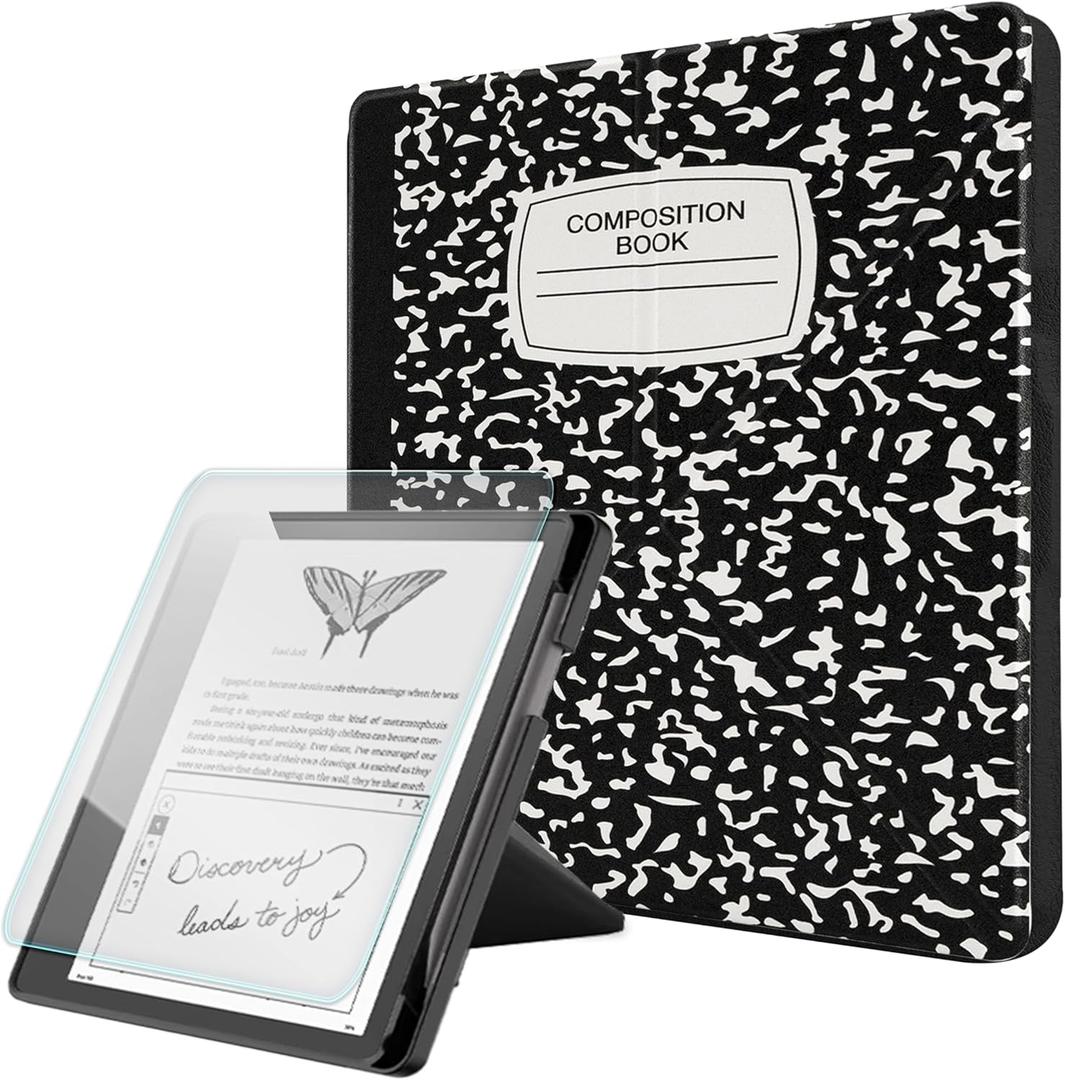 Origami Case for Kindle Scribe with Pen Holder (2024/2022 Release), Includes a Screen Protector - Lightweight 10.2 Inch Cover Compatible with Kindle Scribe with Auto Wake/Sleep (B-Book, 10.2 inch)