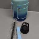 Insulated Water Bottle | Thickened Stainless Steel Vacuum Metal | Portable Sports Half Gallon Large Water Jug for Gym and Hiking with Straw, Carrier Bag, Handle Strap | BPA-Free 64 oz (Gradient Blue)