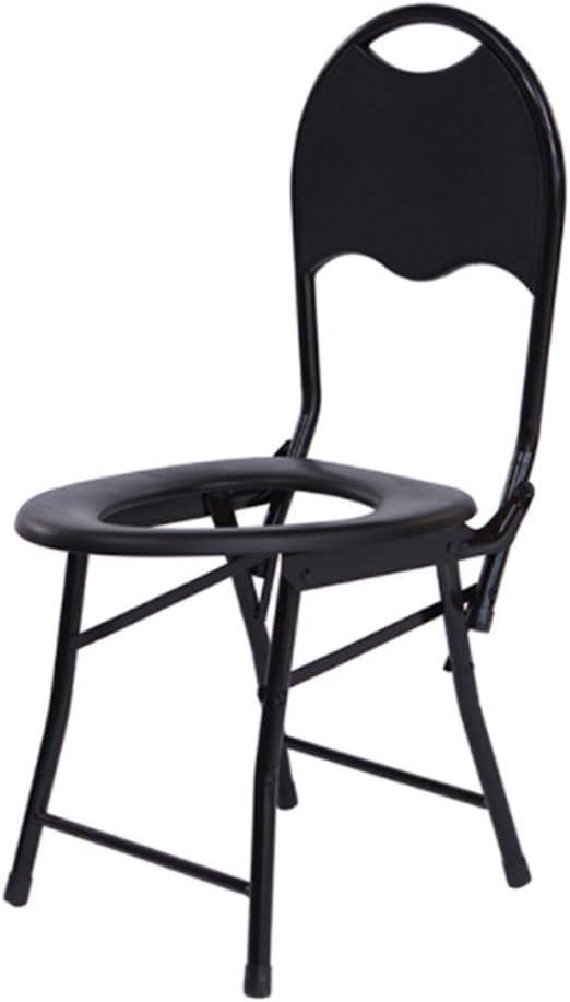 Lightweight Potty Chair Bedside Commode Seat Pregnant Bath Stool Folding Portable Toilet for Seniors, Disabled with Non-Slip Leg Pad Max.80 kg