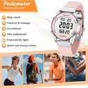 Hearkent Women Pedometer Watch for Walking Steps and Miles-Step Counter for Calories,30M Waterproof-EL Backlight-Countdown-Stopwatch-No App Step Tracker for Adults Seniors