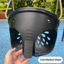 SELEWARE Heavy-Duty High Back Full Bucket Toddler Swing Seat with Locking Carabiners and Adjustable Rope, Cute Elephant Shape Design, 600LB Weight Limit (Bucket Swing, Black)