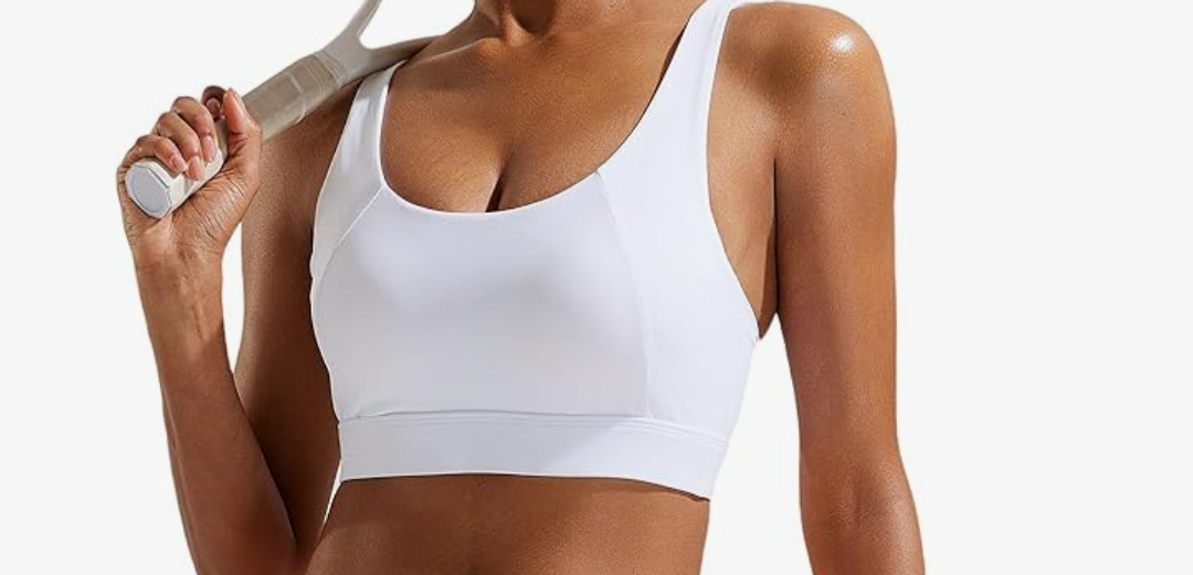 RUNNING GIRL High Impact Sports Bras for Women, High Support Running Strappy Women's Sports Bra with Sewn in Pads Size L