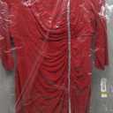 R&M Richards Elegant Knee Length 3/4 Sleeve Asymmetric Neckline Dress W/ & Rhinestone Trim & Slit 14