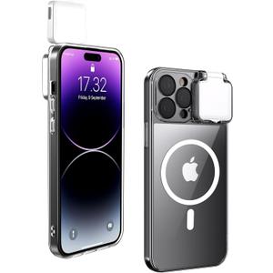 CEXHG with LED Selfie Light for iPhone 15 Pro Max Case Light up case Rechargeable CompatibleLiveMakeupTIK TokVideo Selfie Illuminate for Women Clear