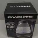 OVENTE Electric Kettle, 1.5L Borosilicate Glass Countertop Water Heater and Boiler for Coffee or Tea, BPA-Free, Auto Shut-Off, Boil-Dry Protection, Removable and Washable Spout Filter, Black KG83B (1.6 Quarts)