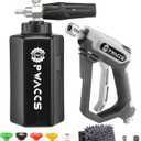 PWACCS Pressure Washer Foam, Short Pressure Washer, Foam Cannon for Car Wash Kit with 1/4" Quick Connector, Pressure Wash Handle for Power Washer with M22 Male Inlet, 4000 PSI, 1.5 Liter