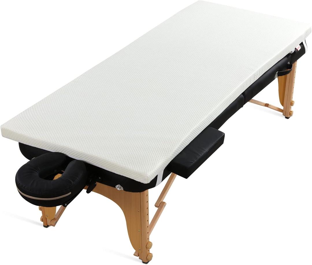 HOMBYS Memory Foam Bed Mattress Topper with Removable Cover, Massage Table Mattress Topper with Elastic Bands, Non-Slip Lash Bed Cushion Only, 73"x29"x3"