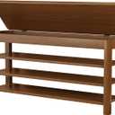 AQIMUELE 3 Tier Shoe Bench with Storage, Wood Shoe Rack for Front Door Entrance, Entryway Shoe Storage Bench., 47.24"w X 13.8"d X 20.5"h