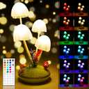Mushroom Lamp Cute Night Light, Rechargeable Mushroom Decor for Kids, 22 Colors Changing & 19 Modes Small Table Bedside Lights with Remote & Timer, Gift for Teen Girls Bedroom, Indoor Living Room