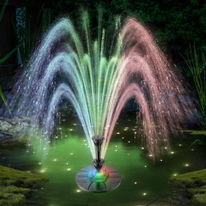Electric Floating Pond Fountain Colorful LED Lights, Built-in Filter System, Waterfall Fountain Pump,32.8ft Power Cord, Day and Night Lighting, Energy Saving for Above Ground Pools