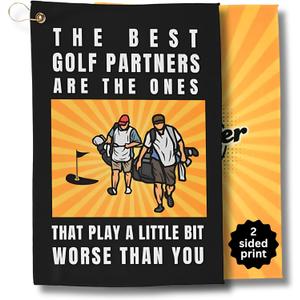 Funny Golf Towels- Golf Themed Gag Gifts for Men Who Have Everything, Golf Towels for Golf Bags with Clip for Men, Funny, Unique Accessories (Best) (Multicolor-3)