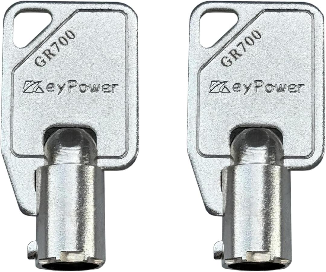 KeyPower (2) Keys GR700 Tubular Key for Greenwald Commercial Washer Door/Service Panel/Coin Washing Machine, Compatible with Maytag Whirlpool HPC Speed Queen ESD Lock