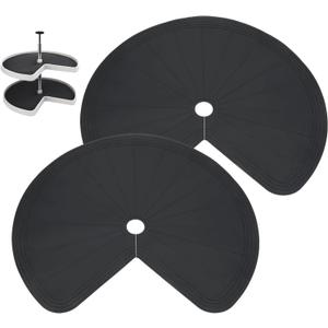 2PCS Lazy Susan Shelf Liner 27" Silicone Lazy Susan Liner Non Slip Kitchen Cabinet Liners Mats for Shelf Drawer Black